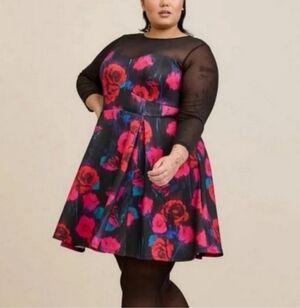 NWOT TORRID 3 Mini Scuba Illusion Neck Dress